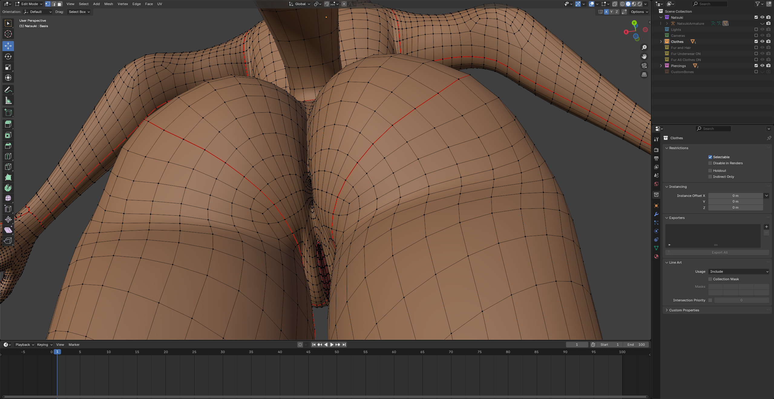 Natsuki Anthro Fox Low-poly 3D model_77