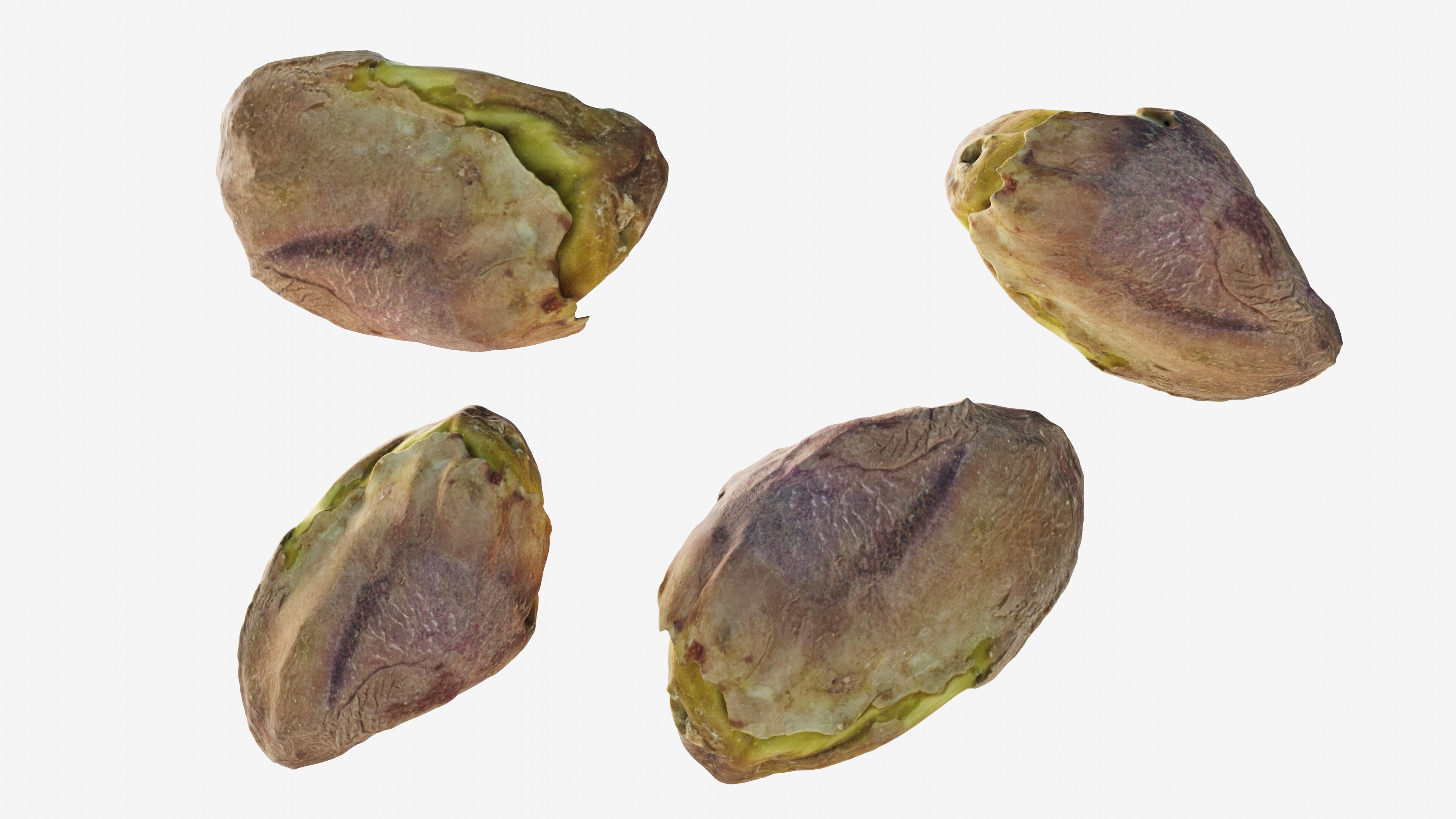 Scanned pistachio nut Low-poly 3D model_3