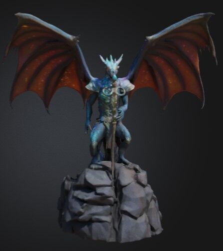 dragon humanoid 3D print model_1