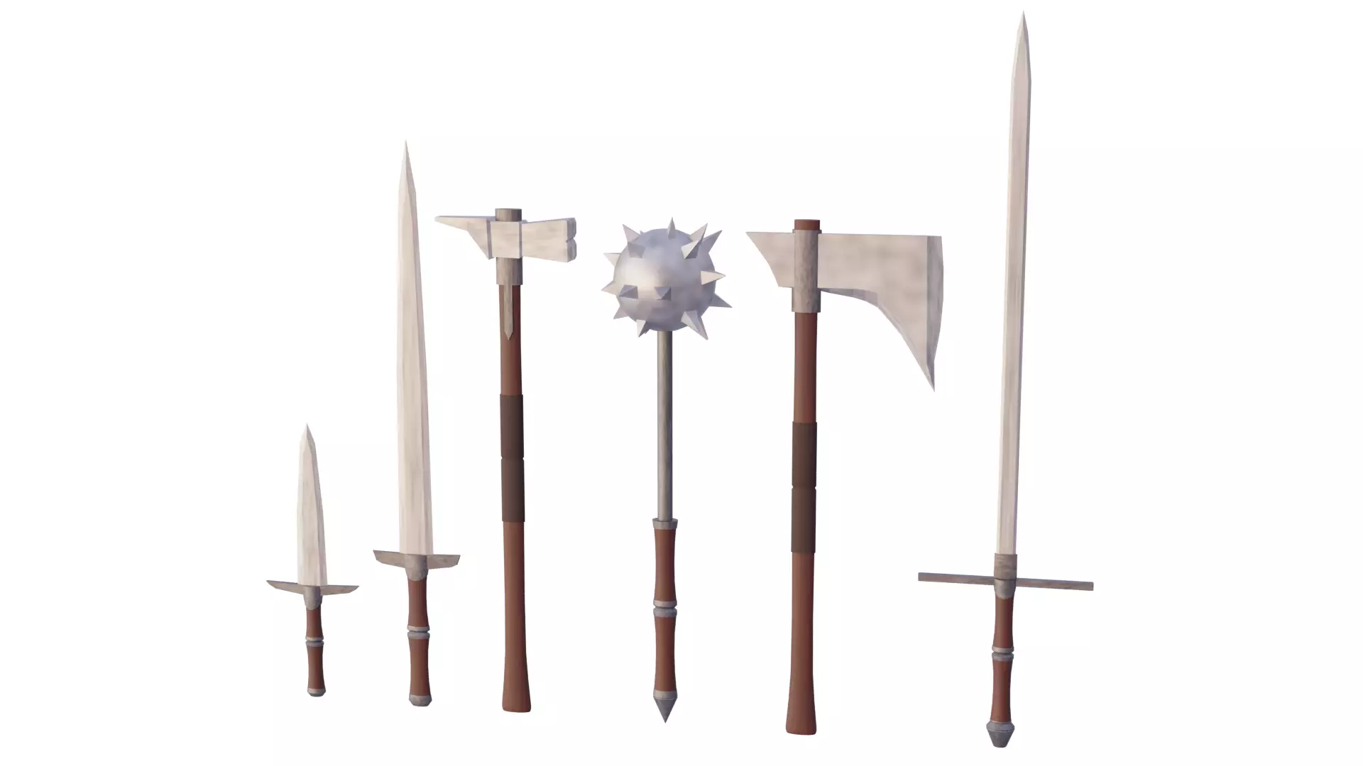 Lowpoly One handed weapons pack Low-poly 3D model