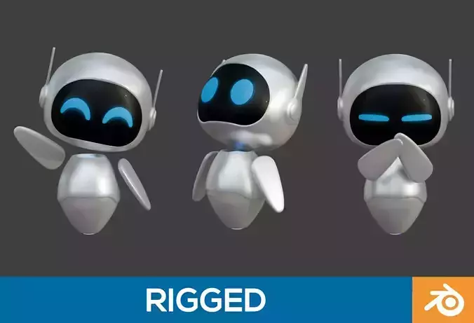 Cute mini robot rigged