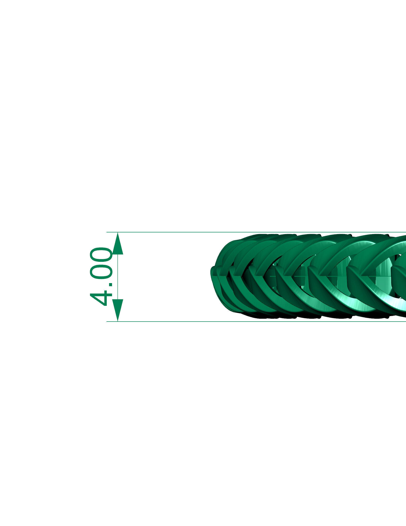 4MM Spiral Franco Cuban Bracelet  ready to print 3D print model_1