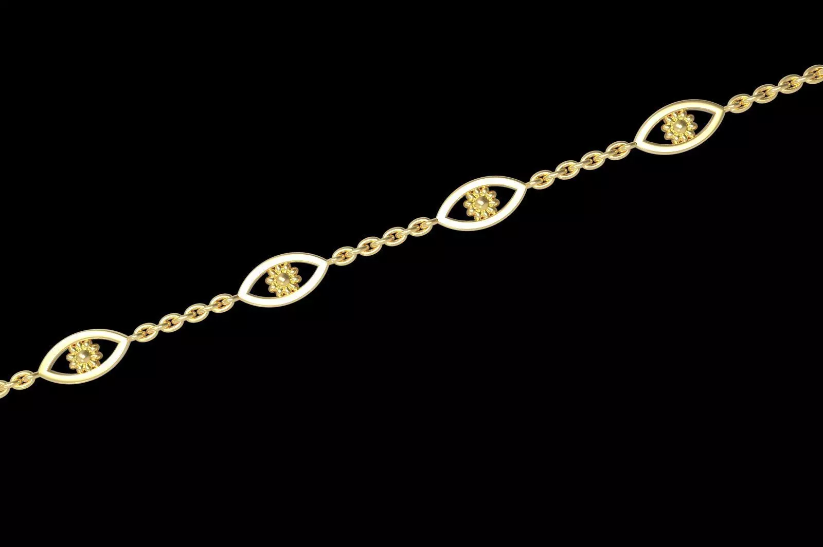 Evil Eye charm pendant bracelet 3D print model
