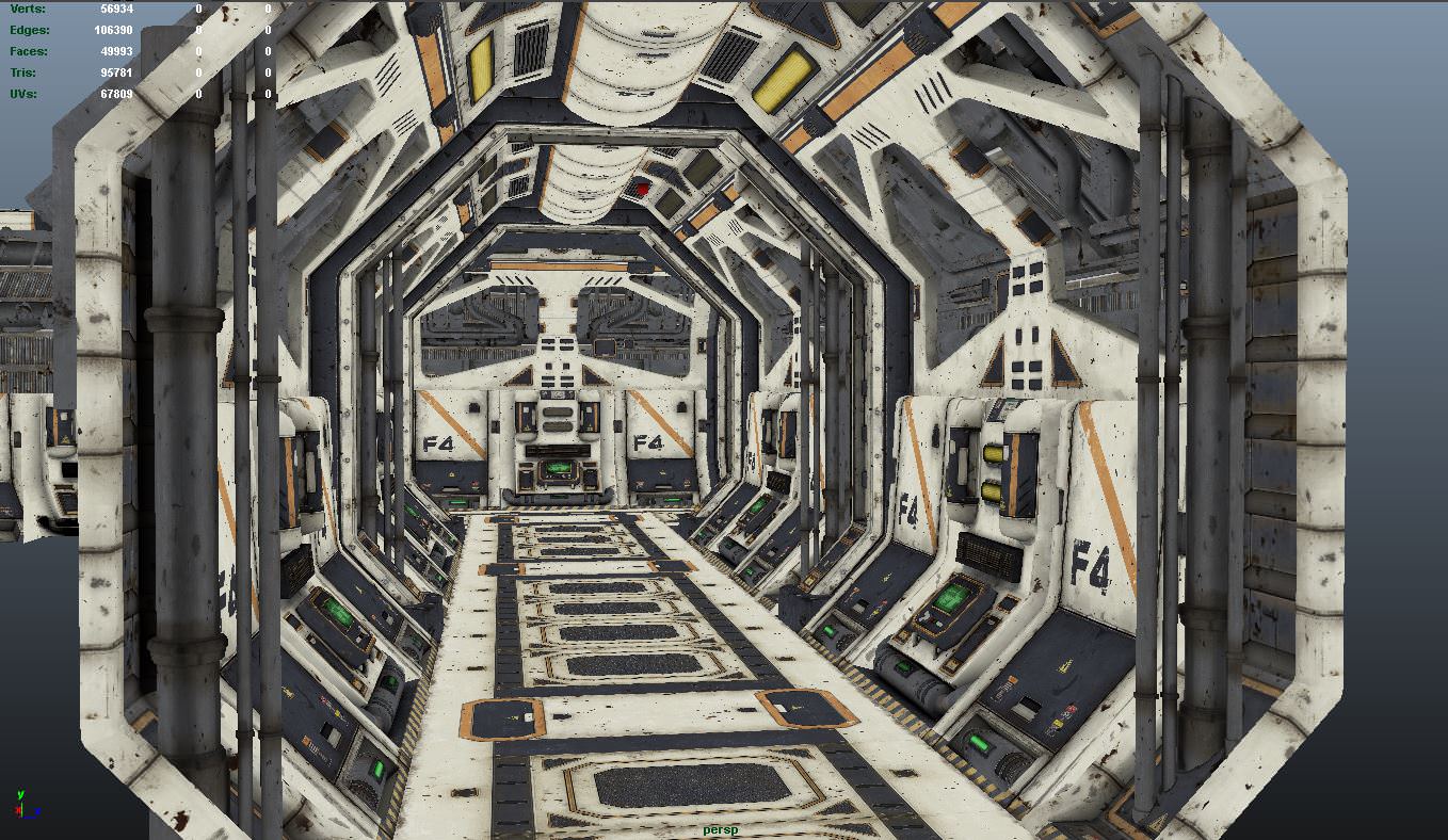 Scf-Fi Hallway 3D model_14
