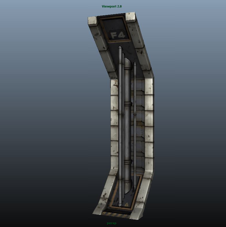 Scf-Fi Hallway 3D model_1