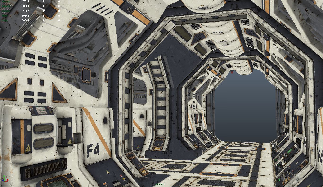 Scf-Fi Hallway 3D model_15