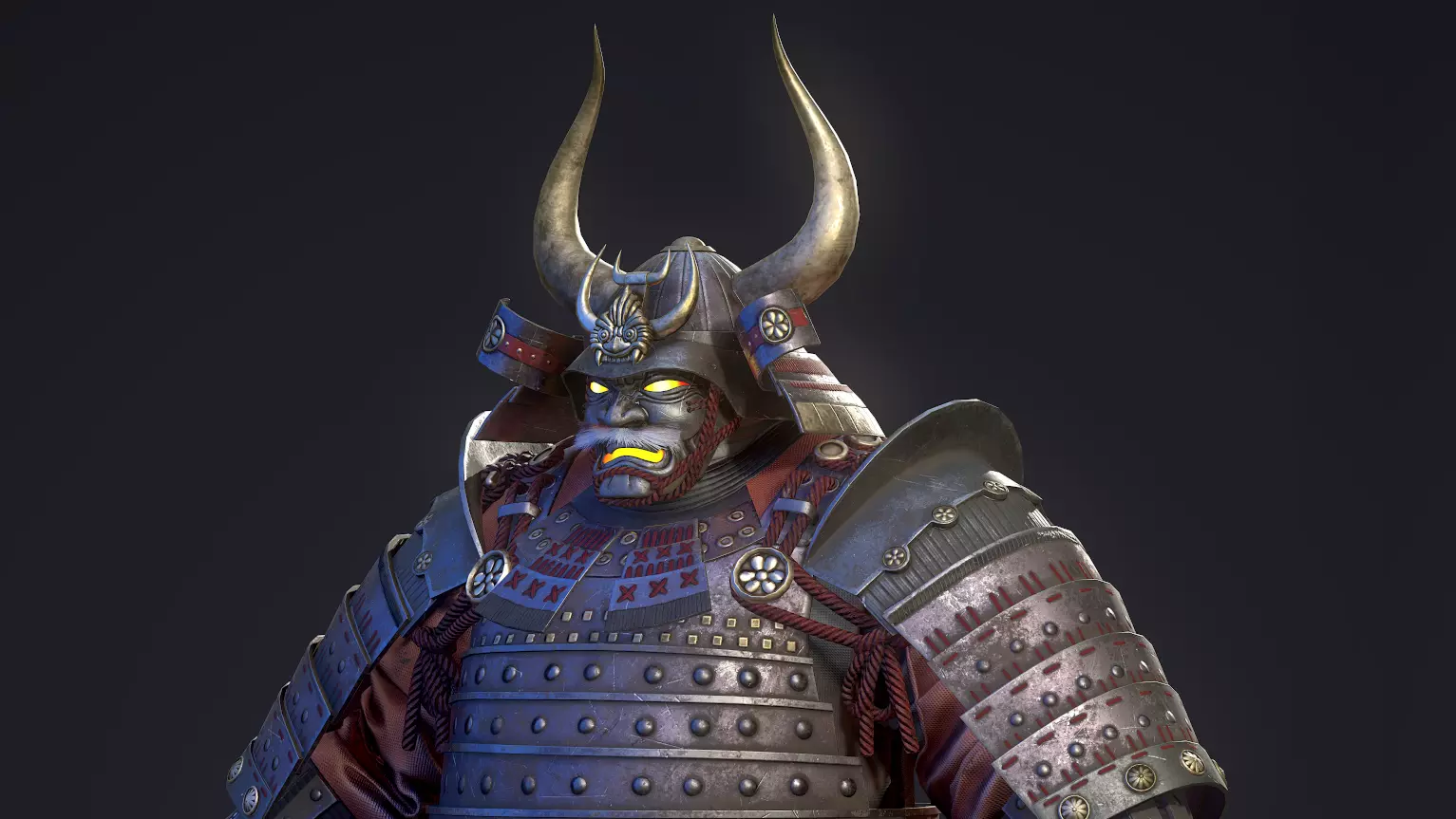 Demon Samurai AAA Game Ready Character Low-poly 3D model