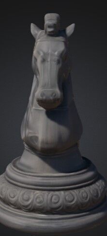 knight chess piece 3D print model_1