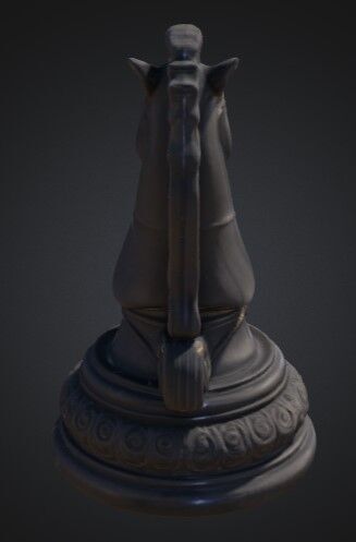 knight chess piece 3D print model_3