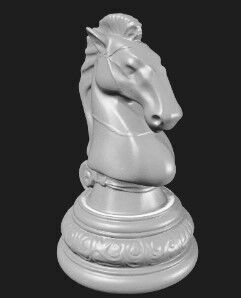 knight chess piece 3D print model_4
