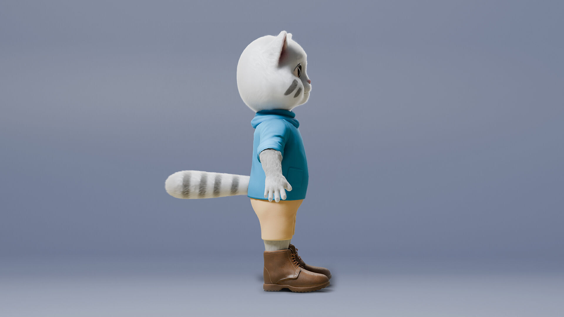 Stylized Cute Cat  Low-poly 3D model_11