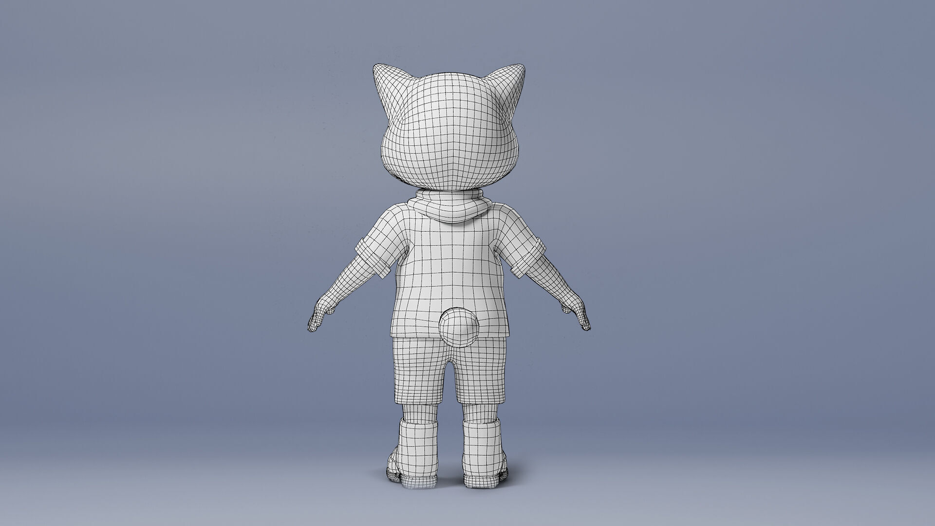 Stylized Cute Cat  Low-poly 3D model_14