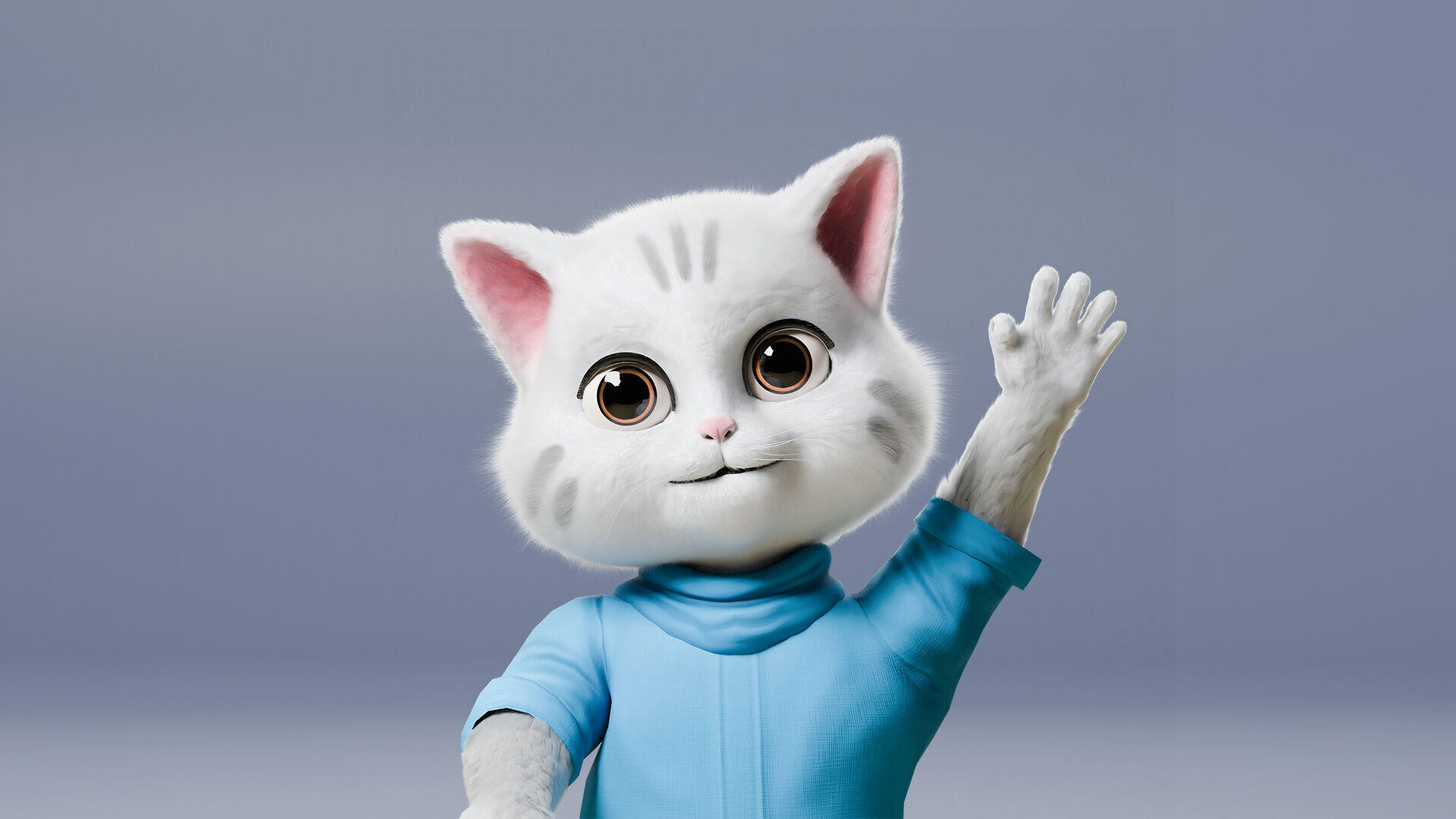 Stylized Cute Cat  Low-poly 3D model_2