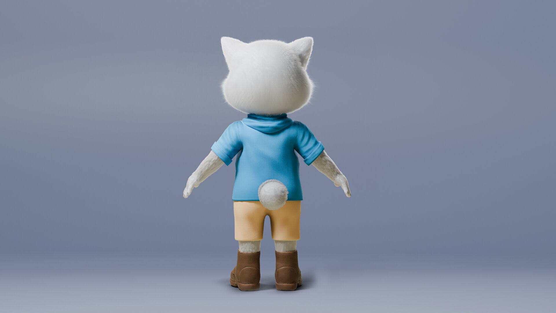 Stylized Cute Cat  Low-poly 3D model_13