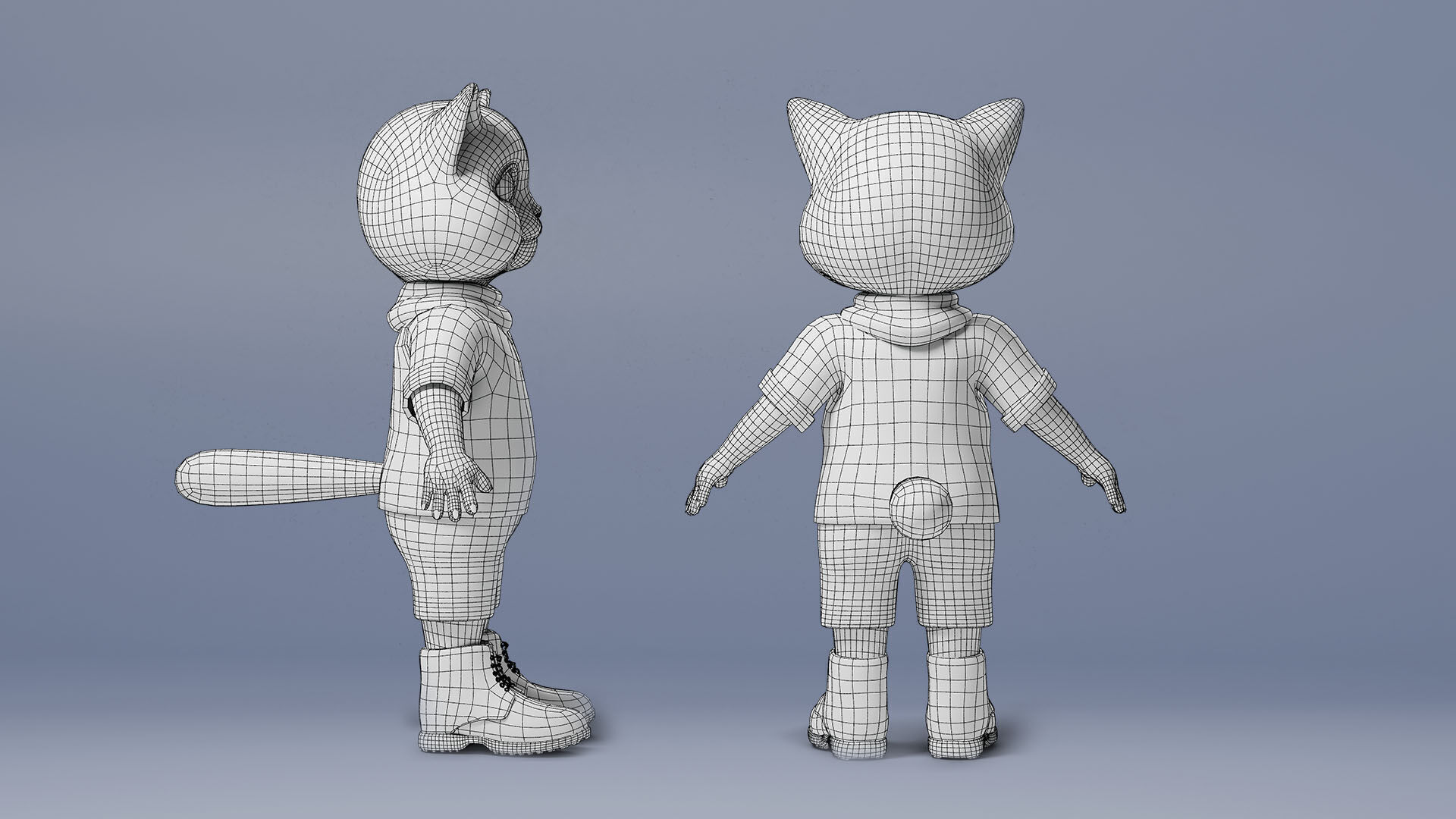 Stylized Cute Cat  Low-poly 3D model_18