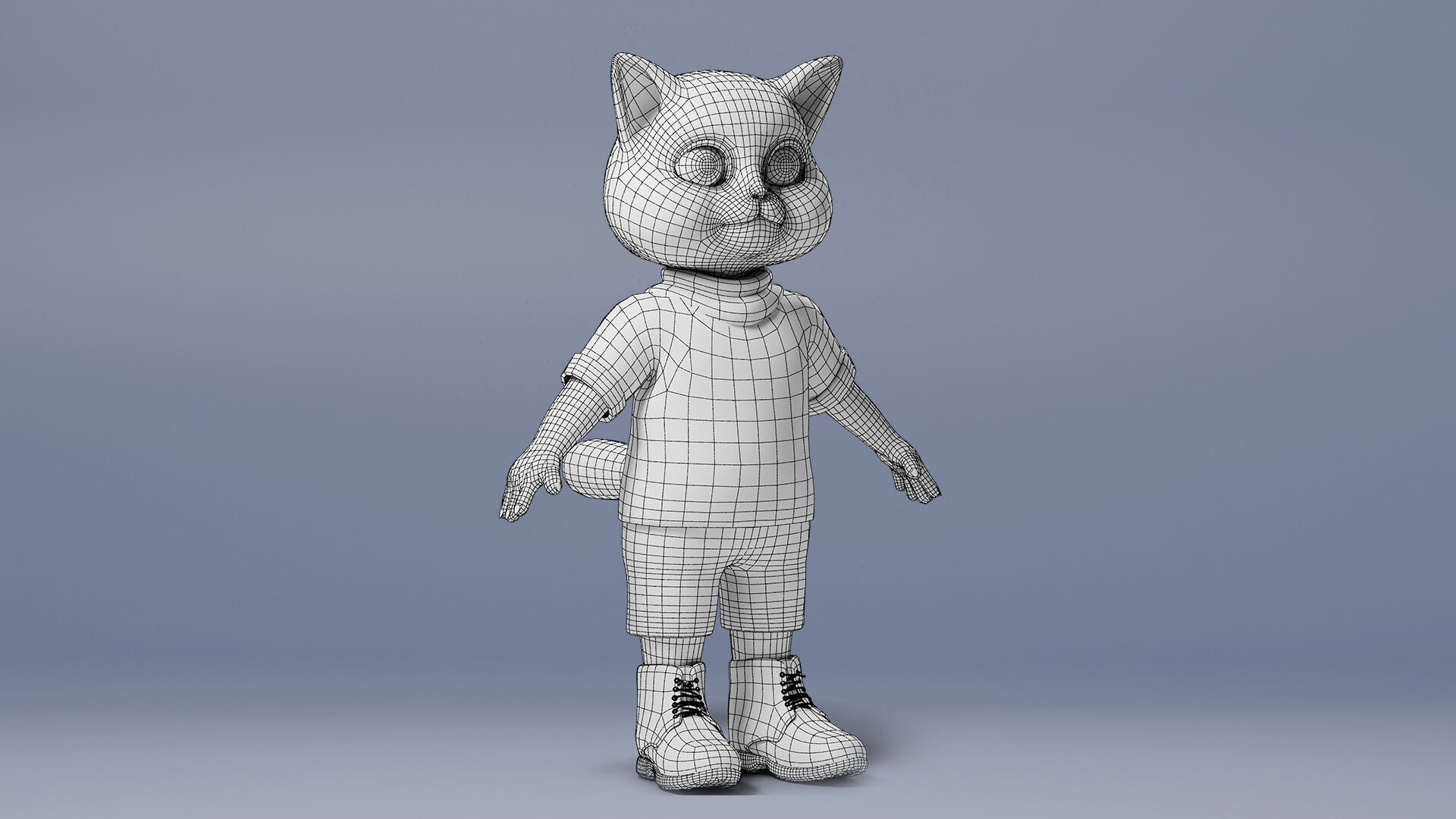 Stylized Cute Cat  Low-poly 3D model_10