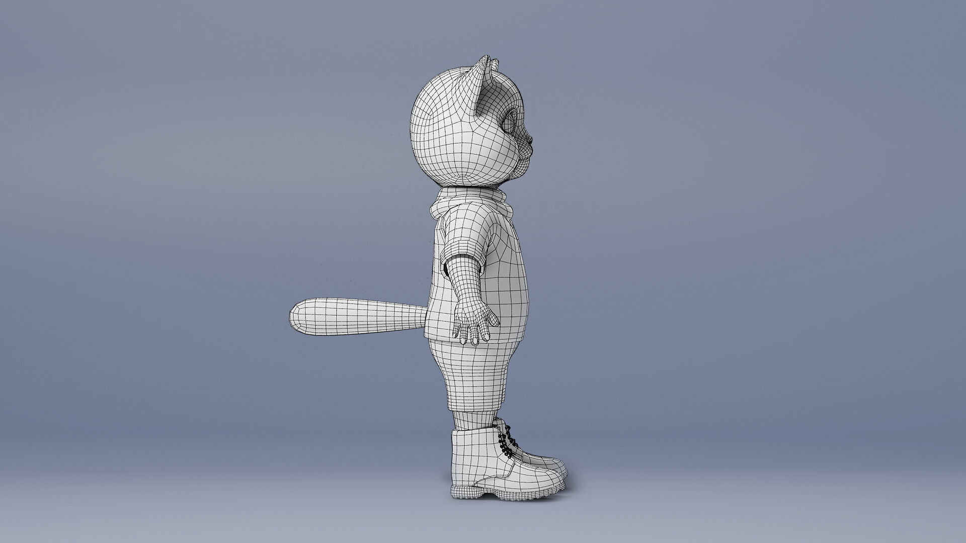 Stylized Cute Cat  Low-poly 3D model_12