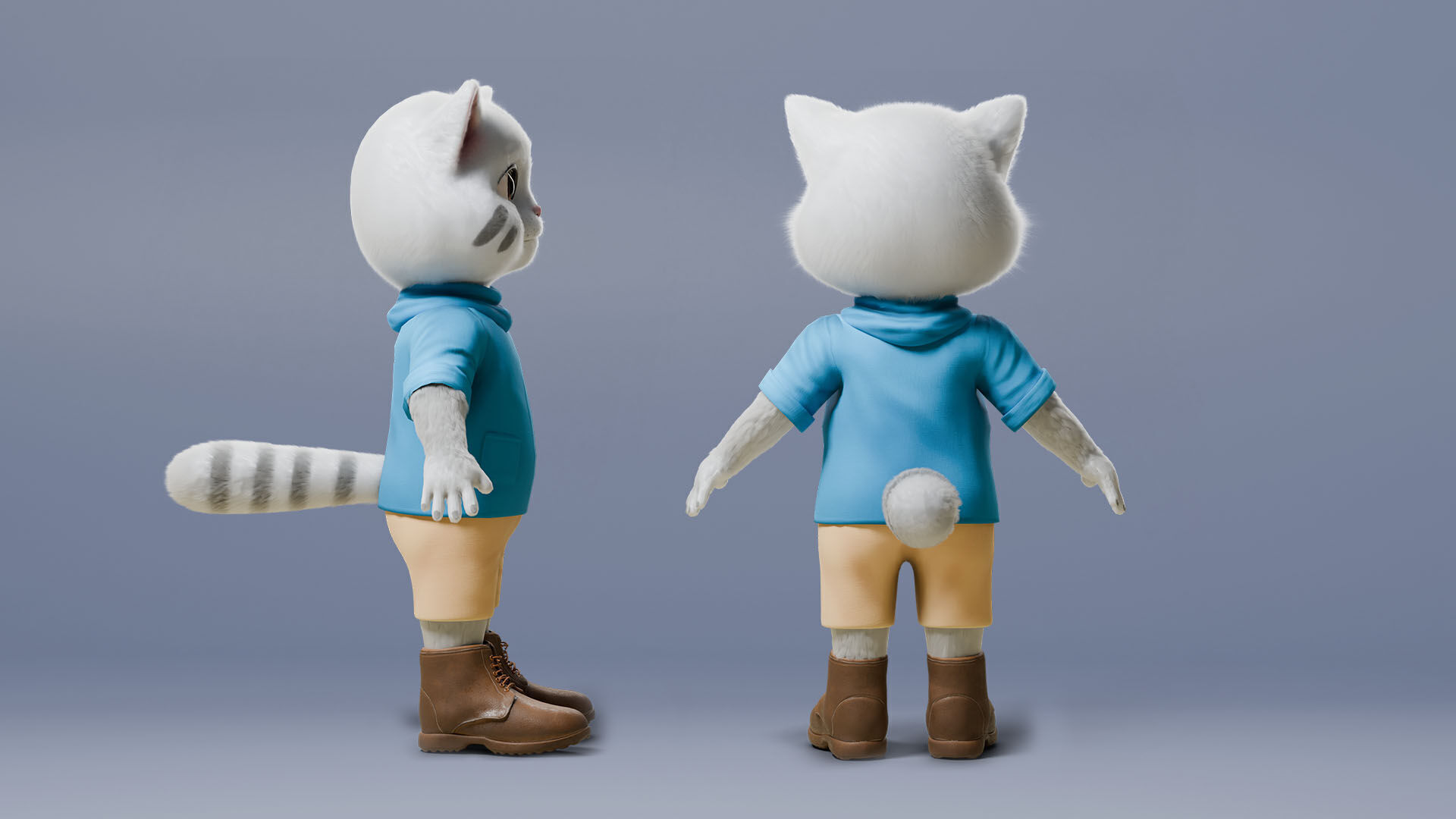 Stylized Cute Cat  Low-poly 3D model_17