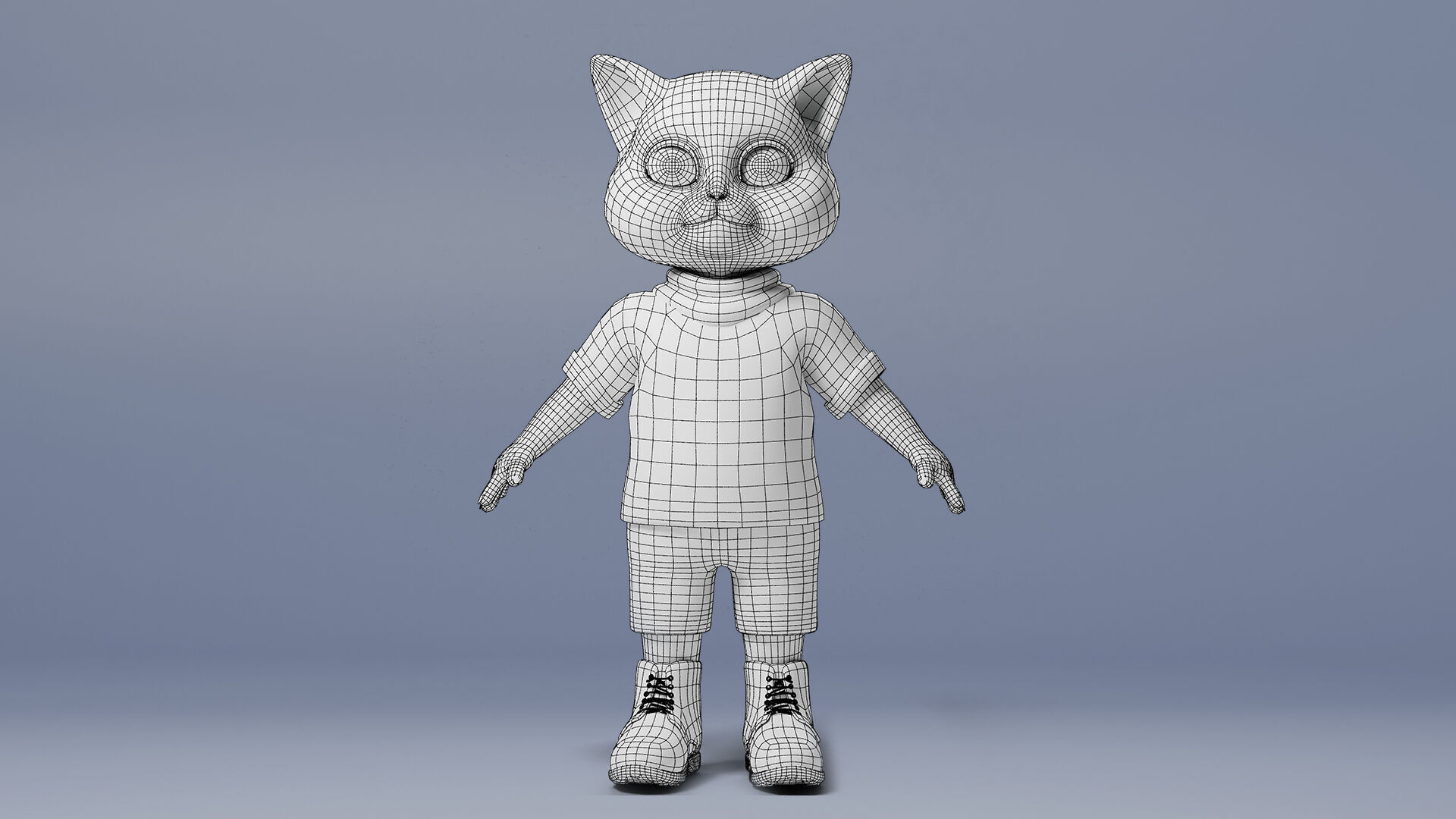 Stylized Cute Cat  Low-poly 3D model_8