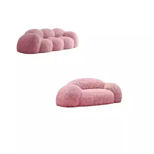 Plush Couch STL OBJ FBX 2 pack Set 2 Seater  3 Seater 