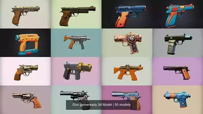 Gun gameready 3d Model