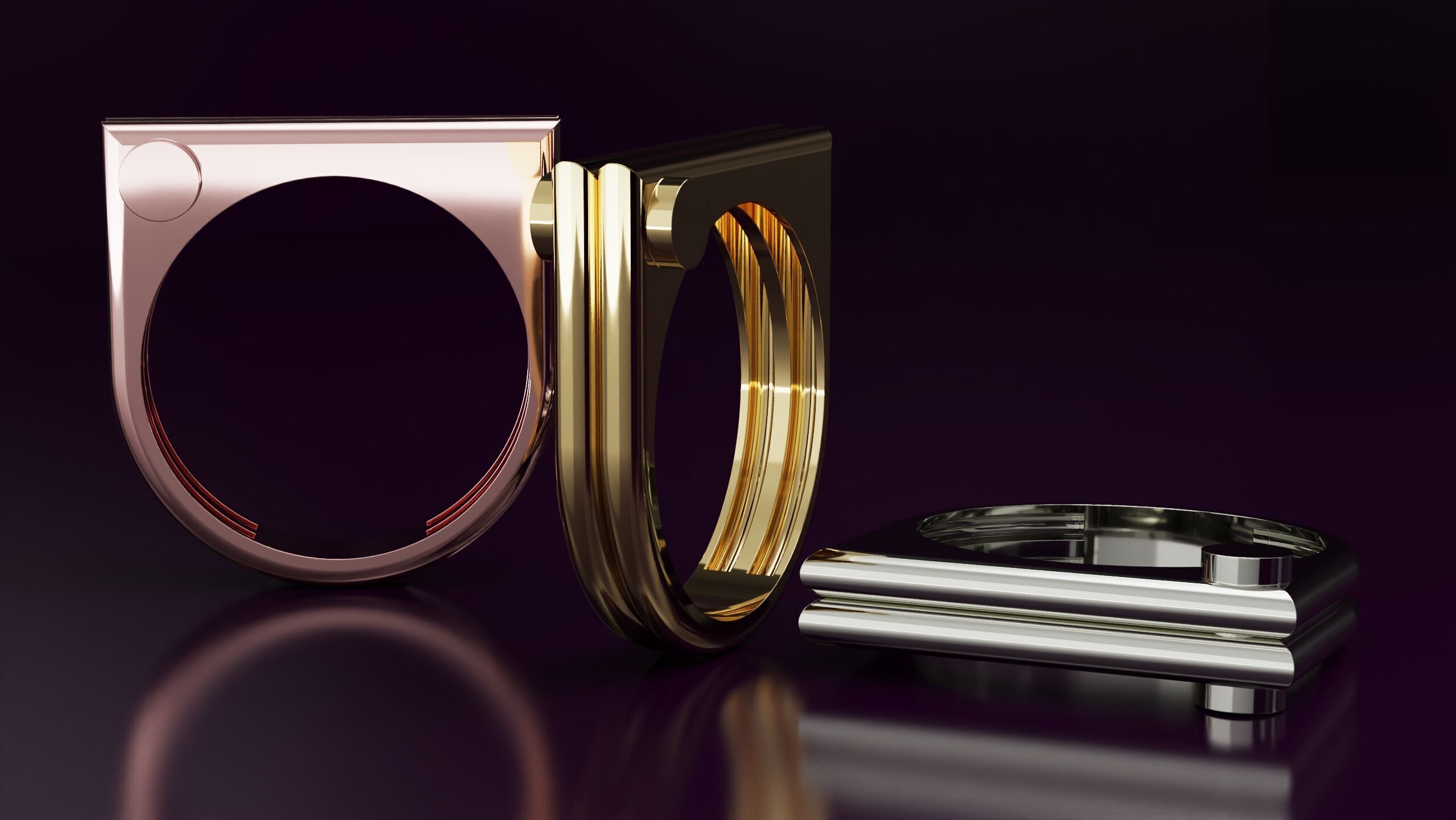 free form square ring N05 3D print model_3