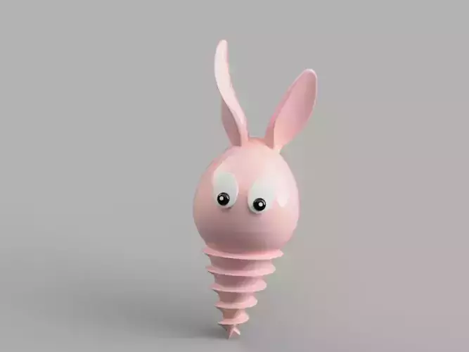 Bunny Screw Container and Helmet 3D print model
