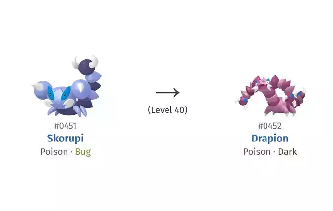 451 SKORUPI 452 DRAPION HIGH-RES POKEMON
