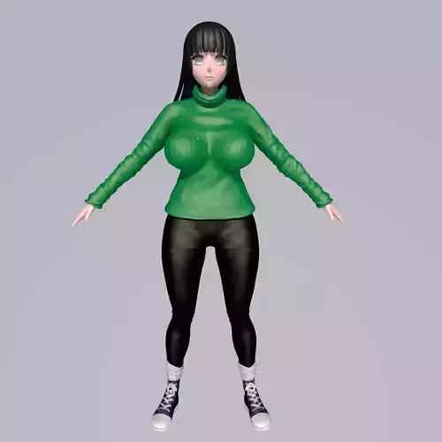 3d Rigged Anime Girl 