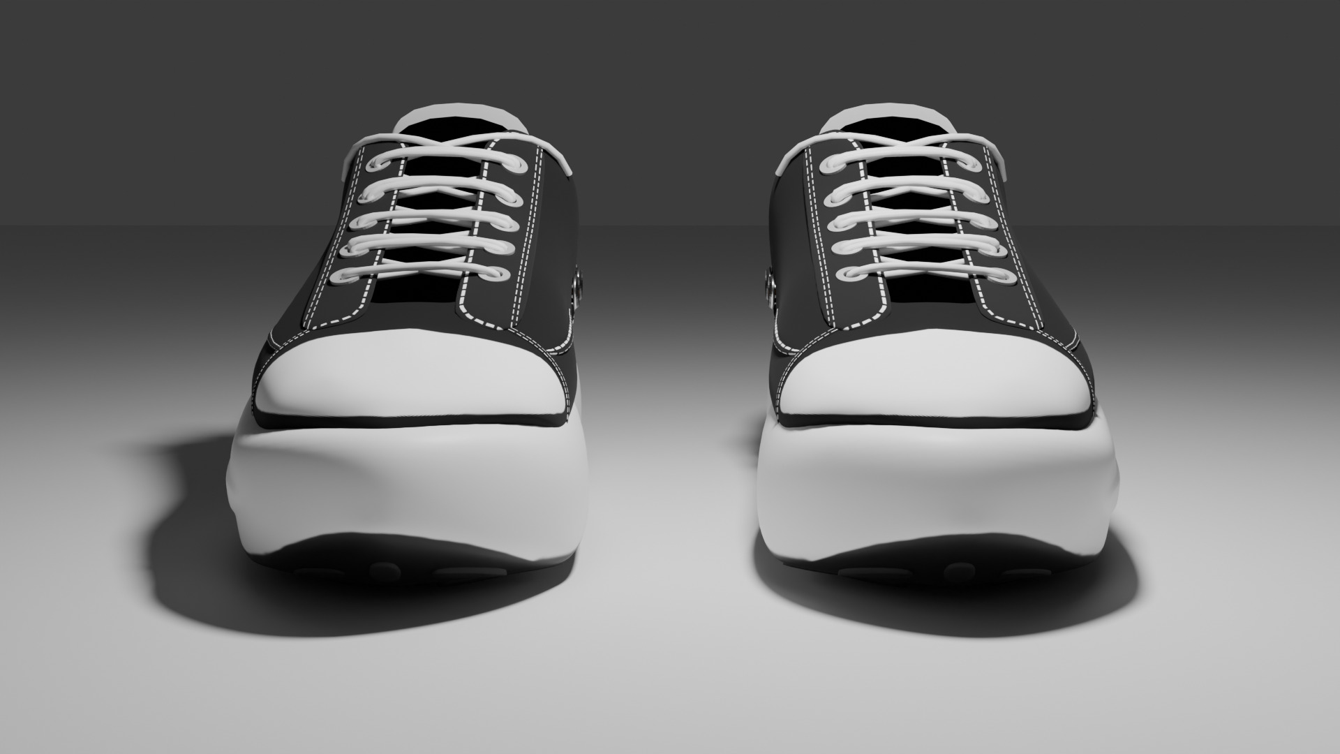 Converse style custom shoes 3D model_2