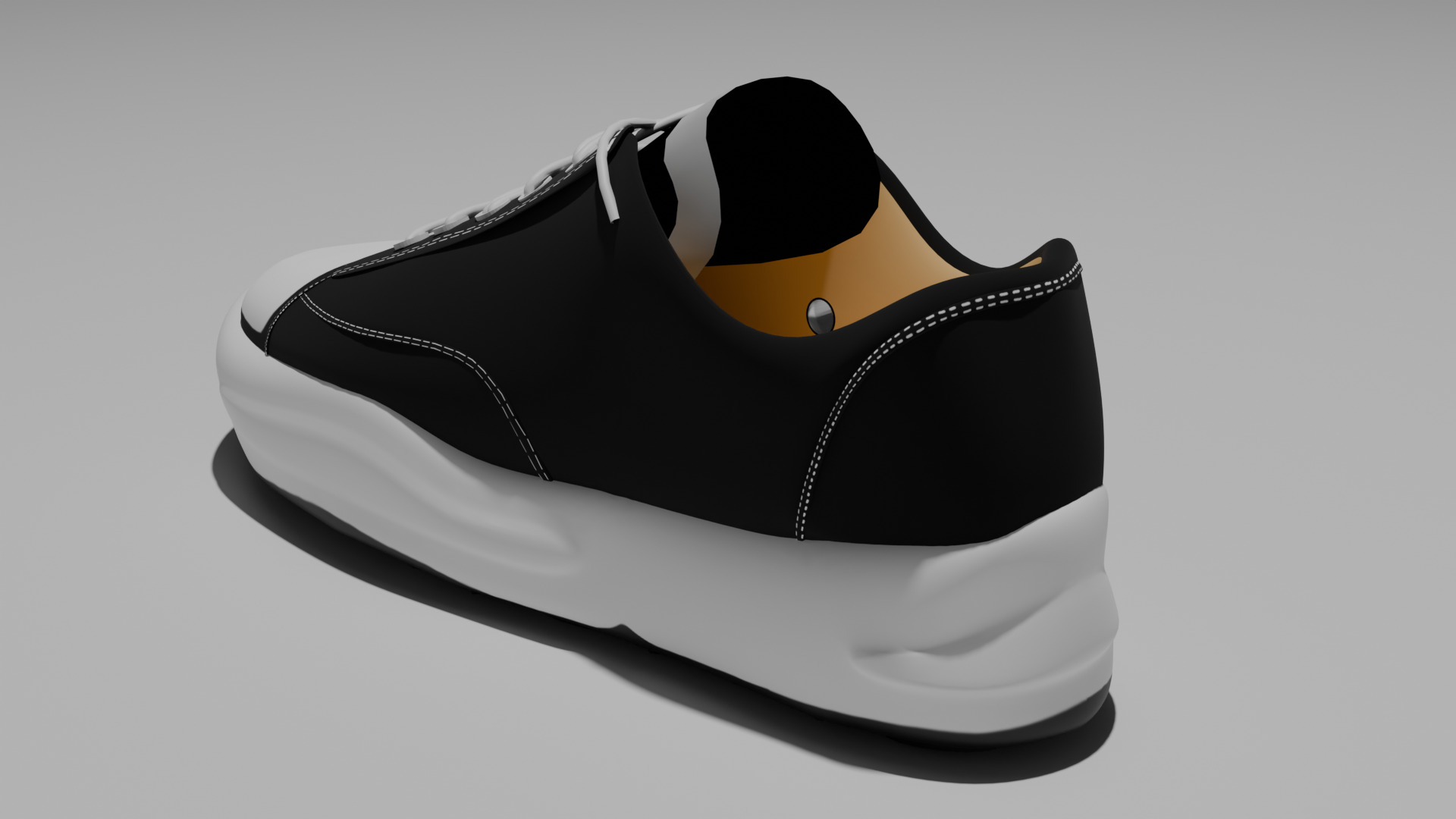 Converse style custom shoes 3D model_4