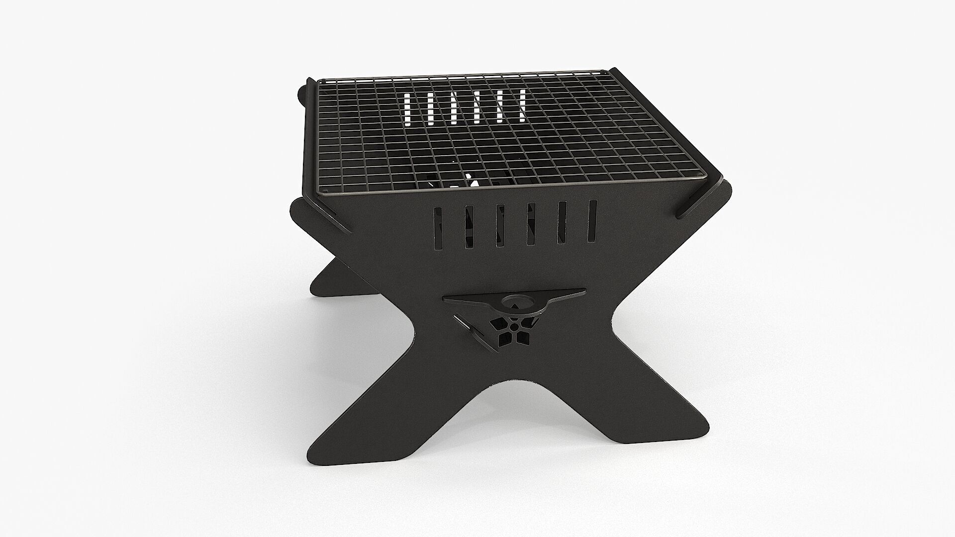 Camping Campfire Grill Low-poly 3D model_14