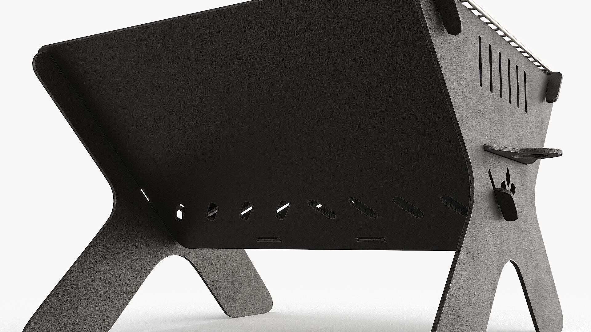 Camping Campfire Grill Low-poly 3D model_4