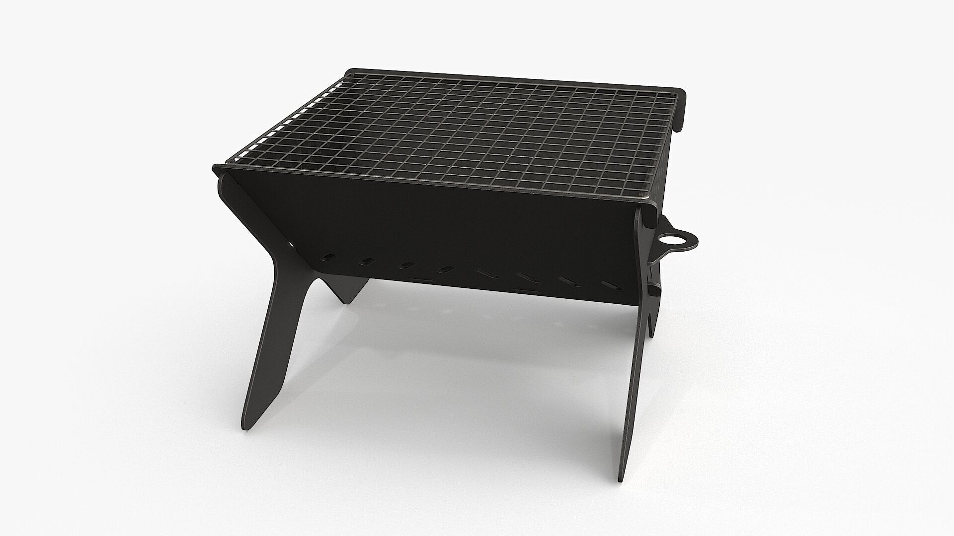 Camping Campfire Grill Low-poly 3D model_8