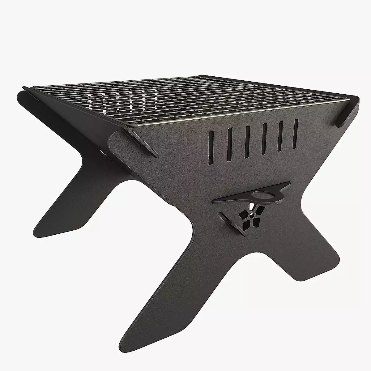 Camping Campfire Grill Low-poly 3D model_0