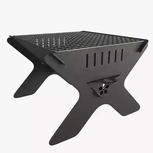 Camping Campfire Grill Low-poly 3D model