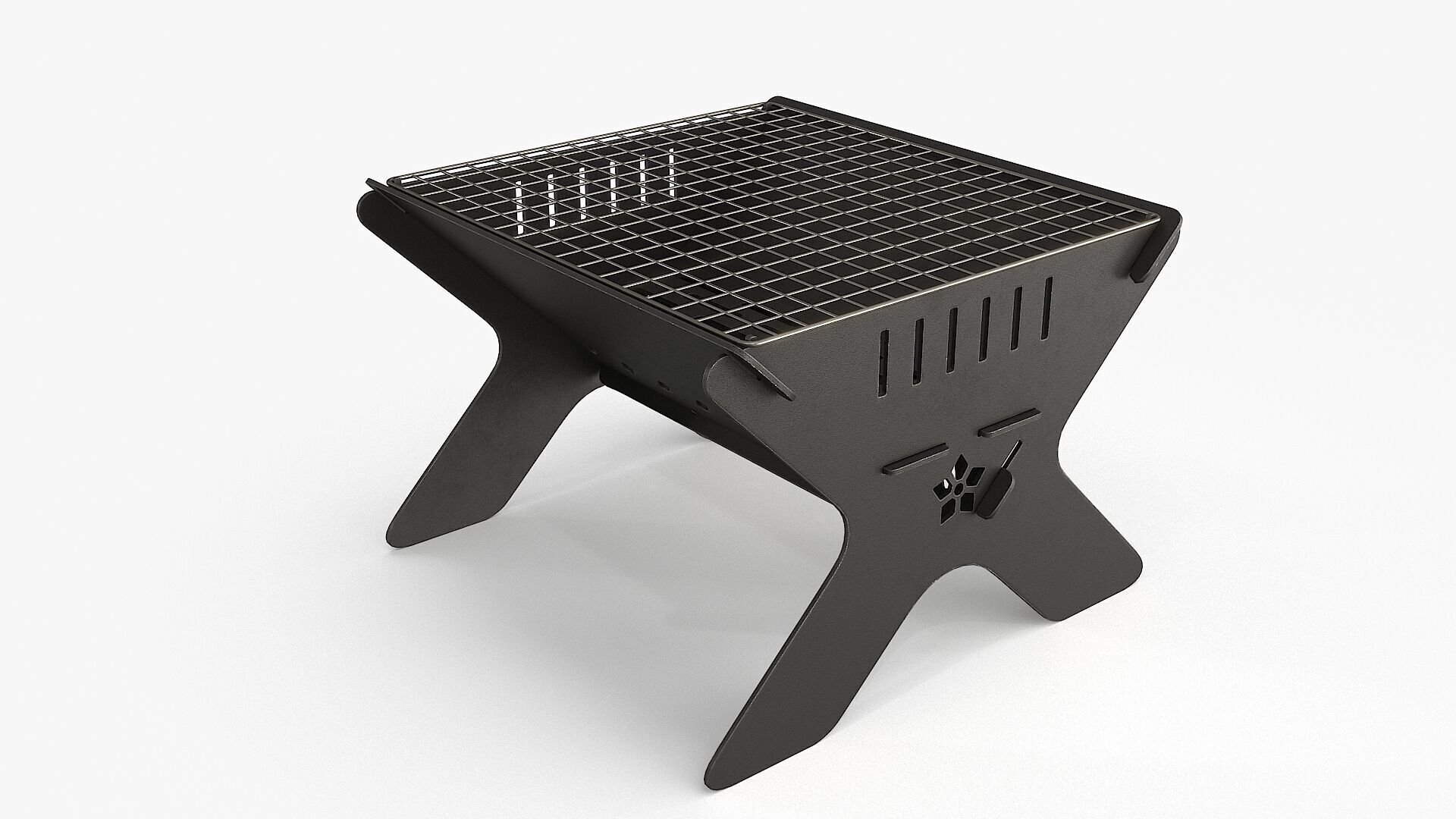 Camping Campfire Grill Low-poly 3D model_11