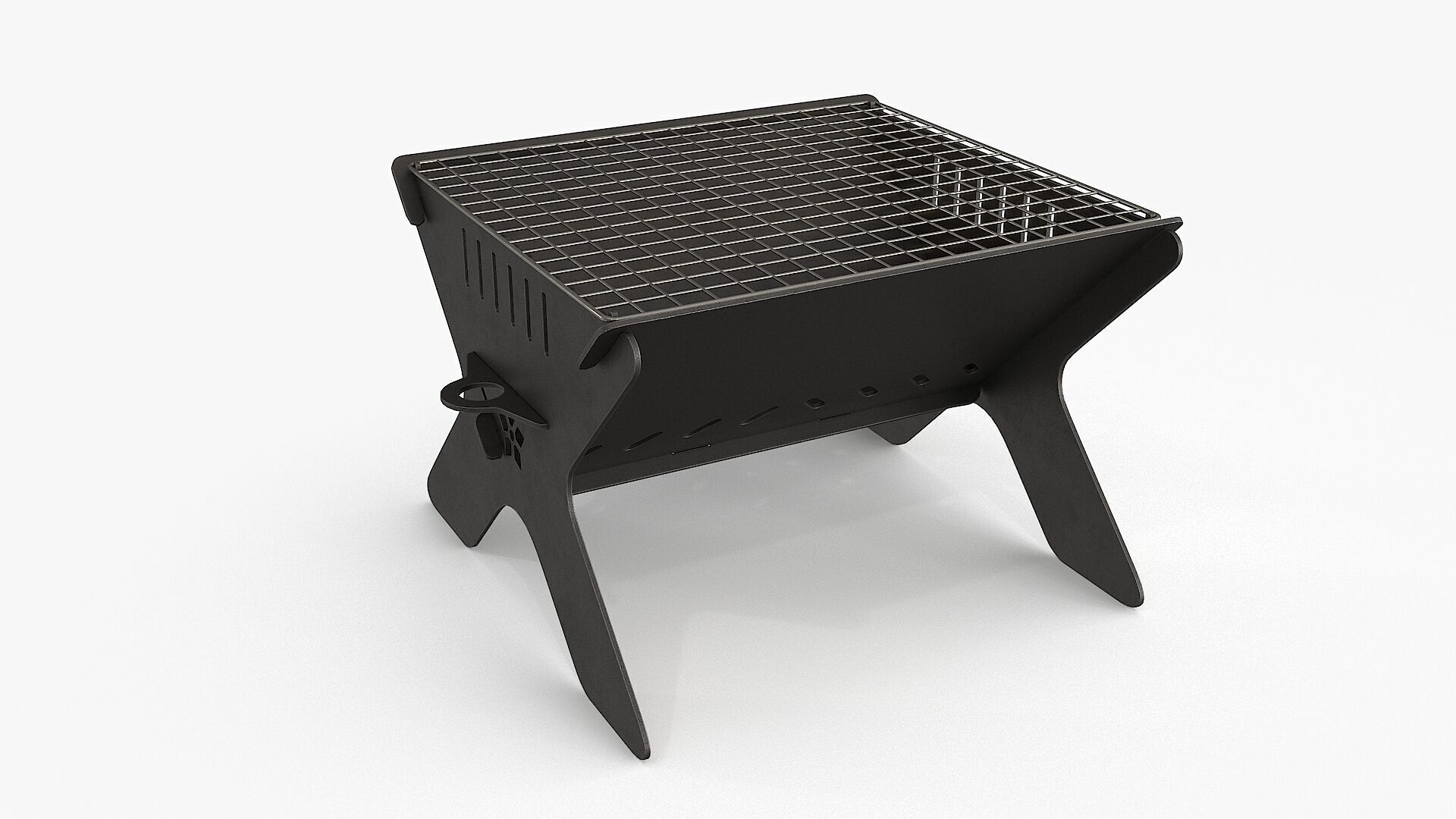 Camping Campfire Grill Low-poly 3D model_13