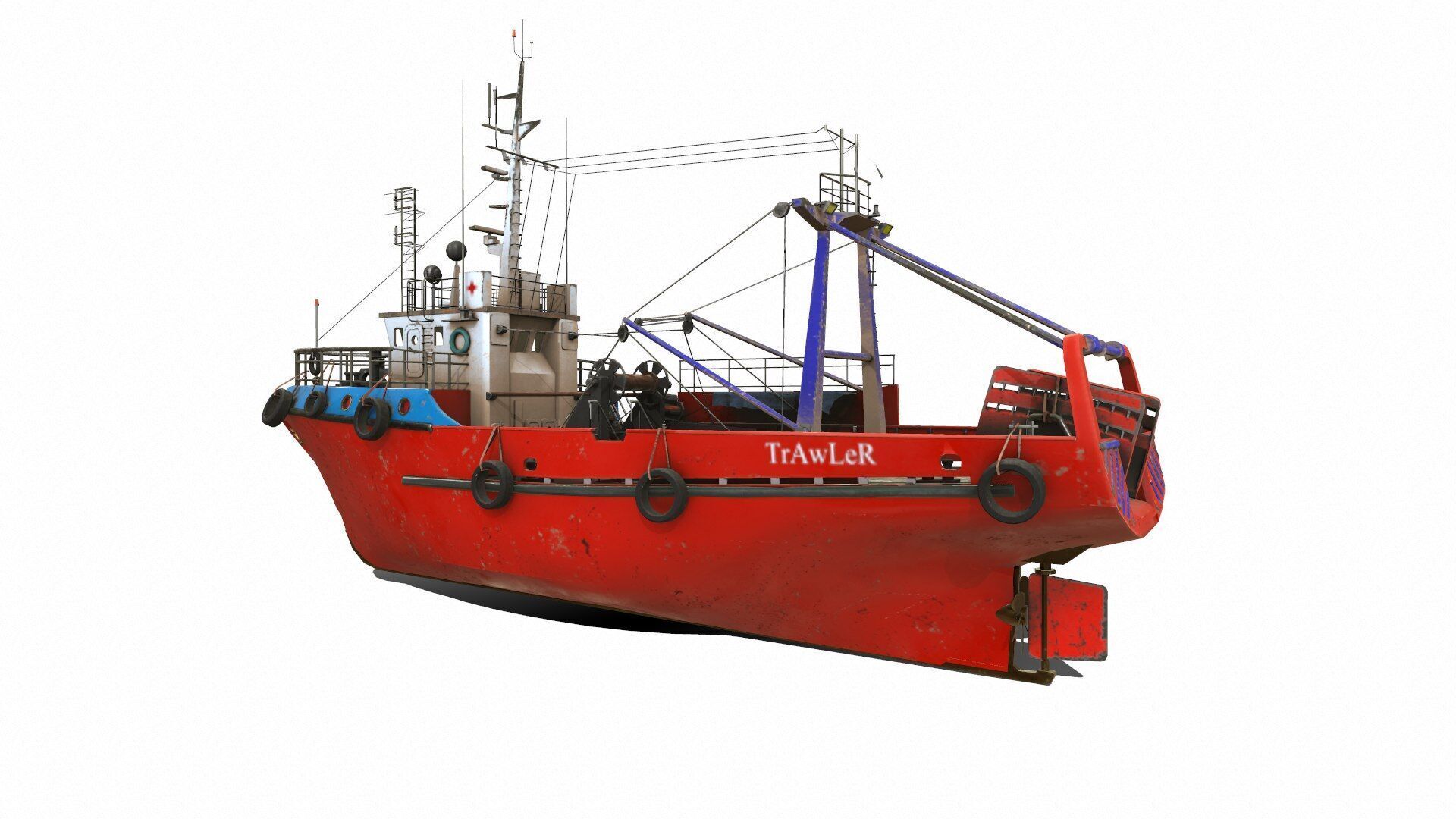 Fishing Trawler Low-poly PBR Low-poly 3D model_3
