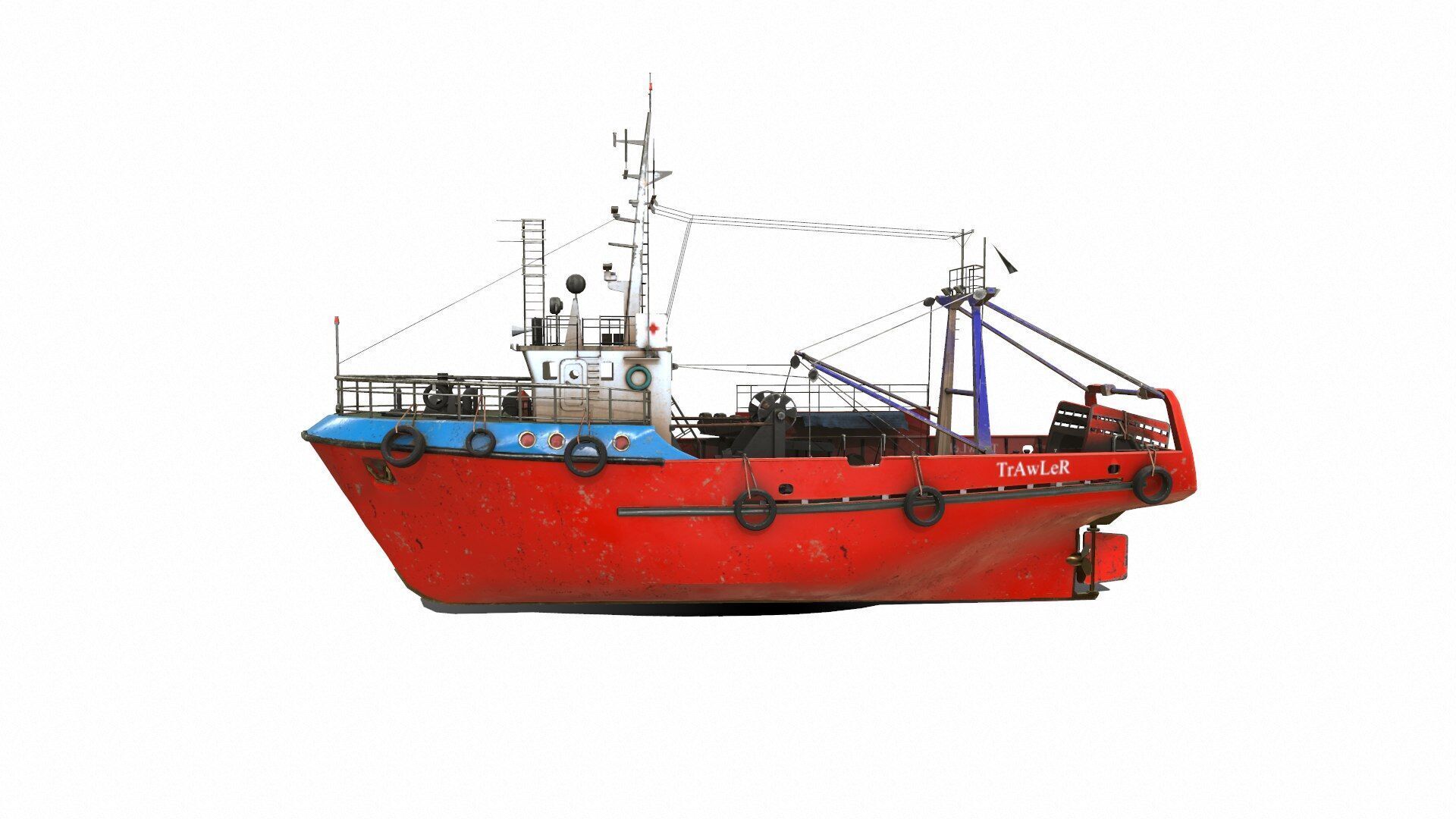 Fishing Trawler Low-poly PBR Low-poly 3D model_1
