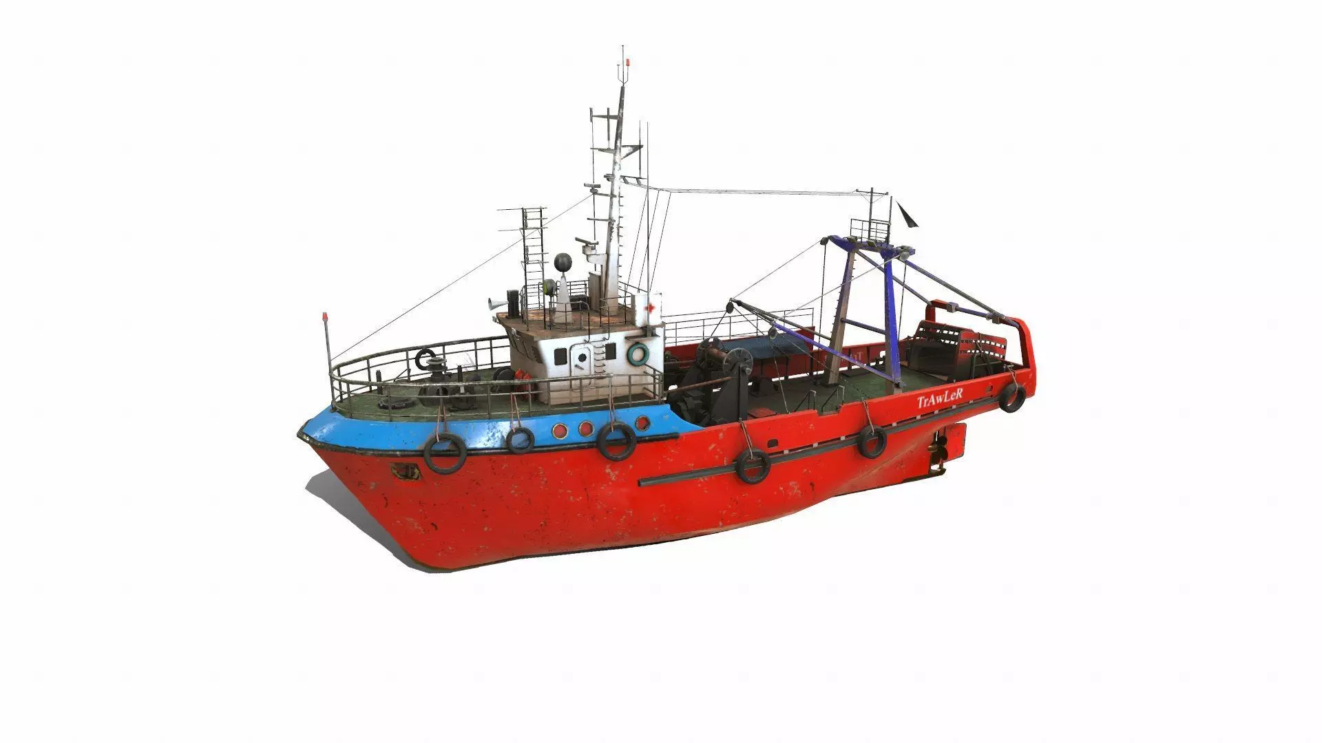 Fishing Trawler Low-poly PBR Low-poly 3D model_0