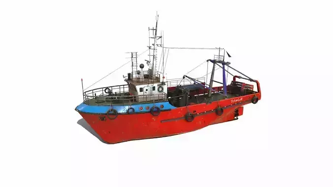 Fishing Trawler Low-poly PBR Low-poly 3D model