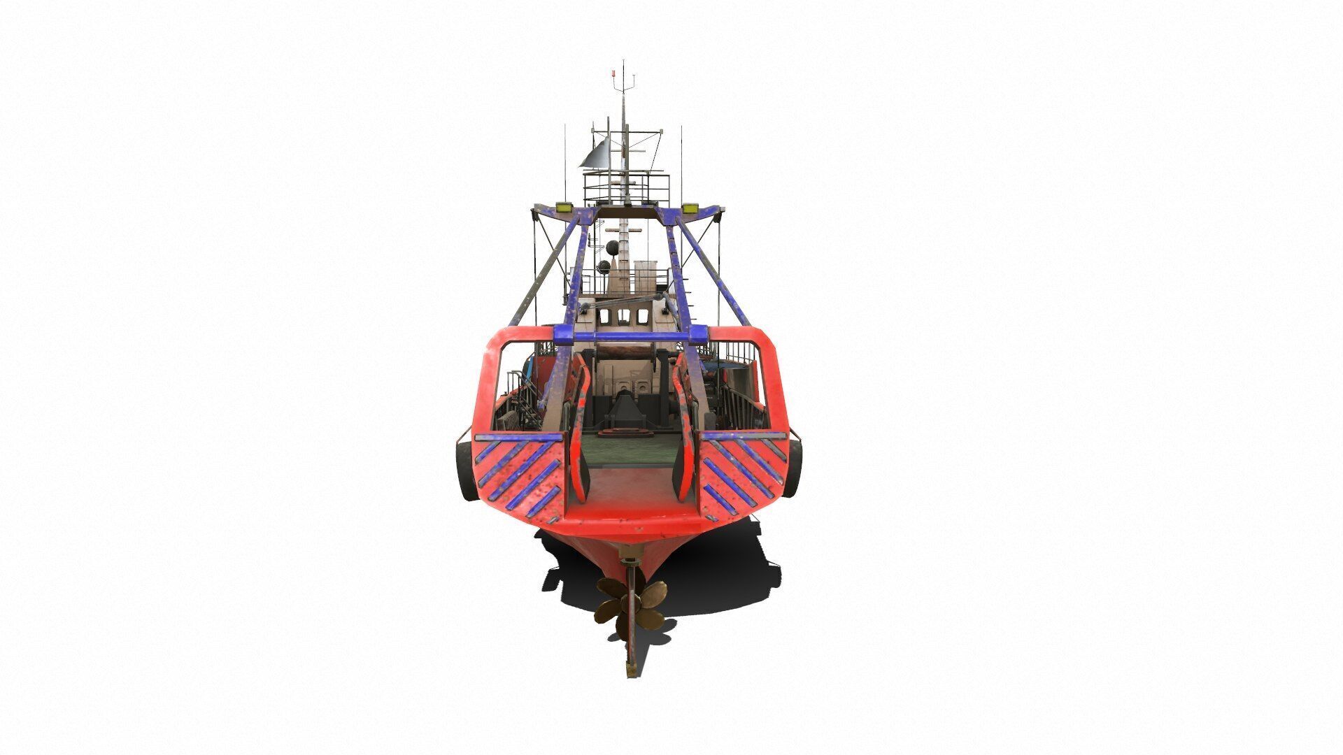 Fishing Trawler Low-poly PBR Low-poly 3D model_4