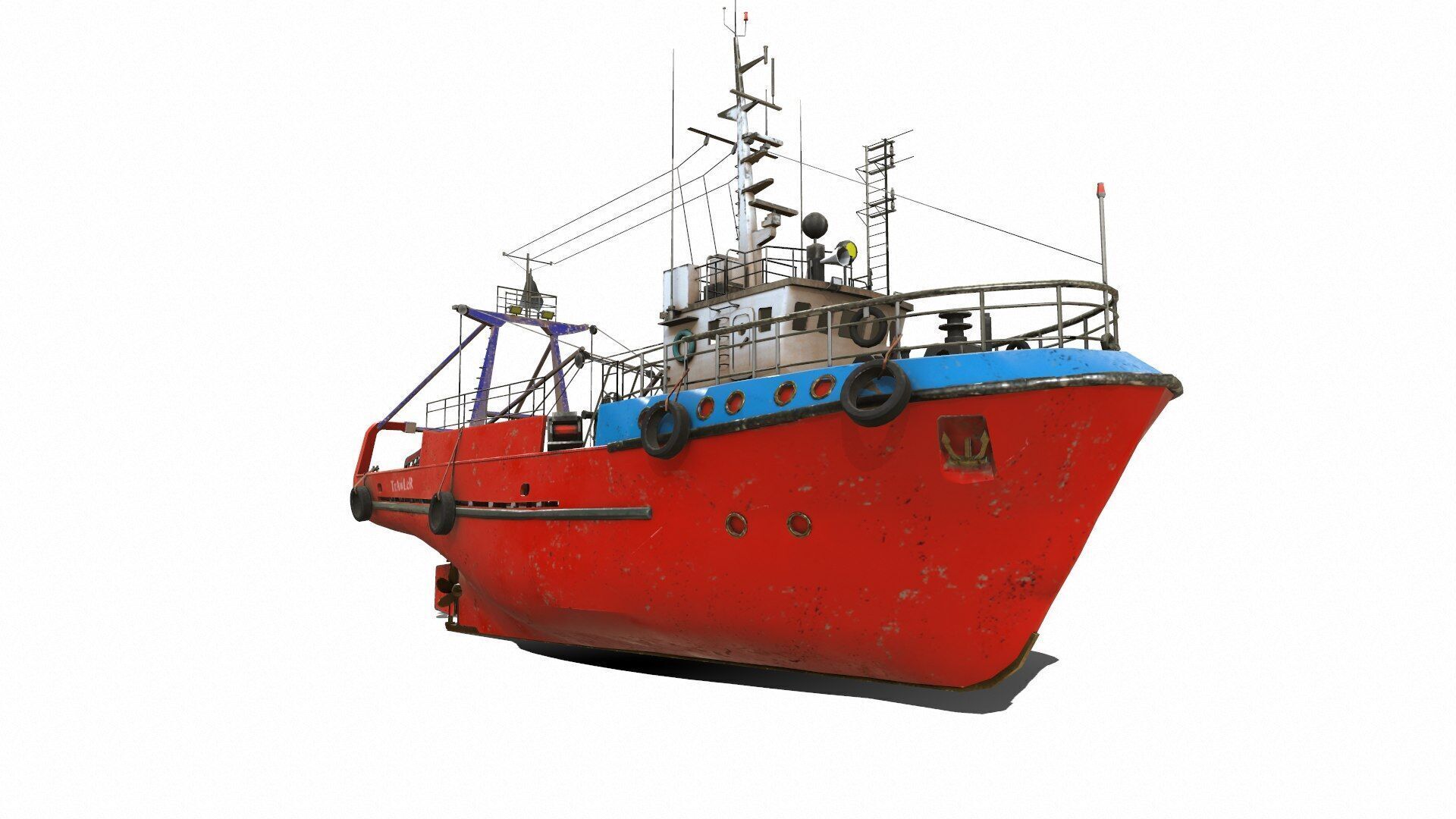 Fishing Trawler Low-poly PBR Low-poly 3D model_7