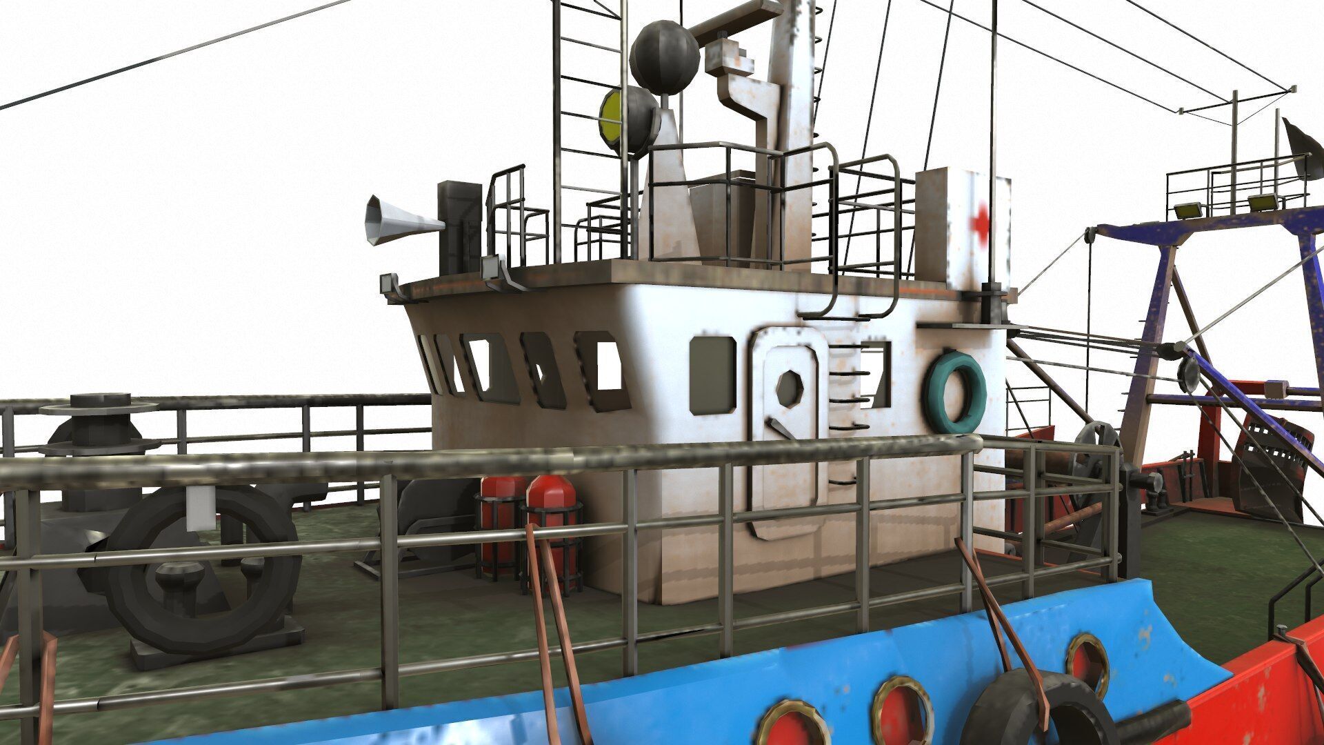 Fishing Trawler Low-poly PBR Low-poly 3D model_11