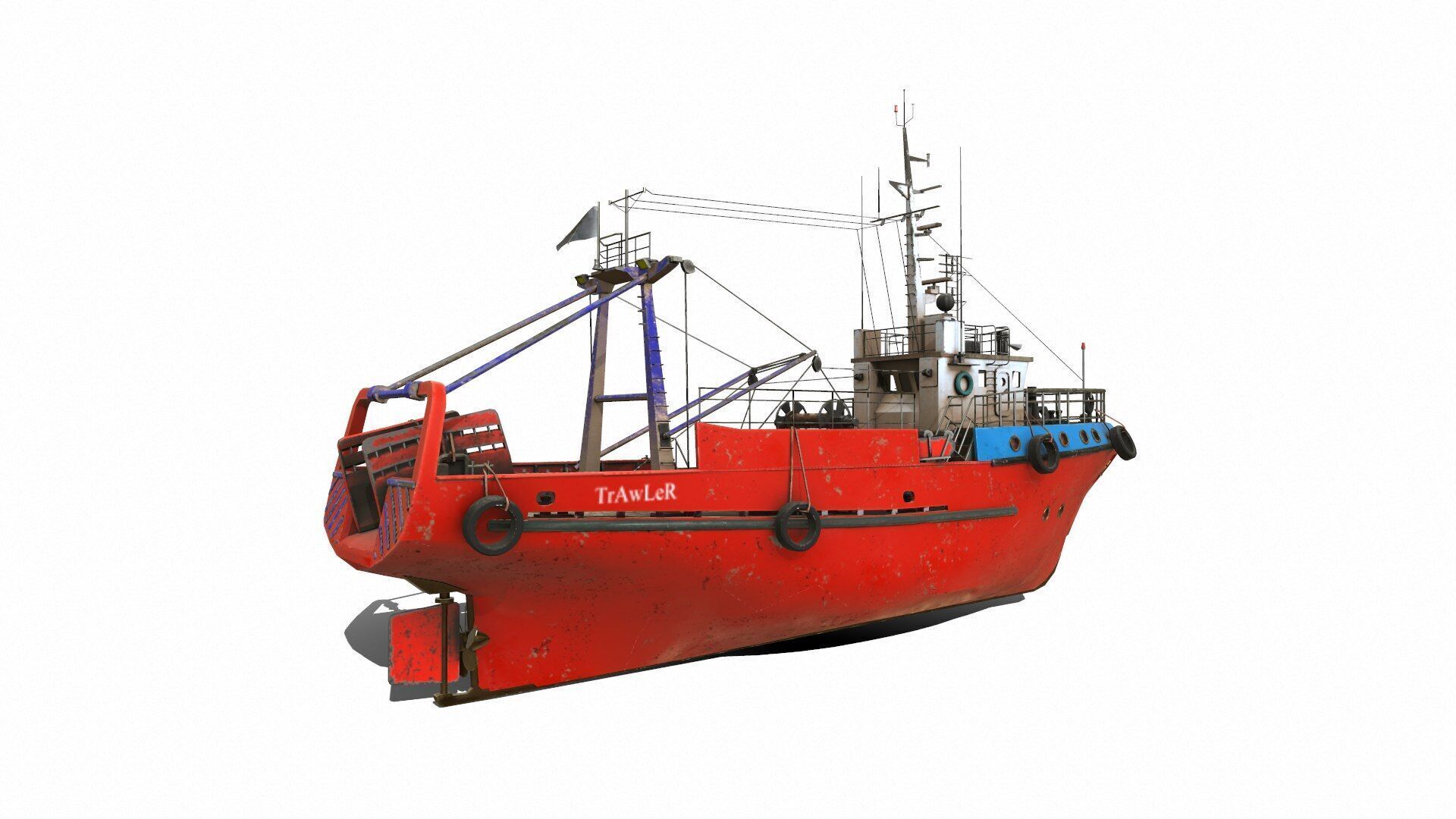 Fishing Trawler Low-poly PBR Low-poly 3D model_5