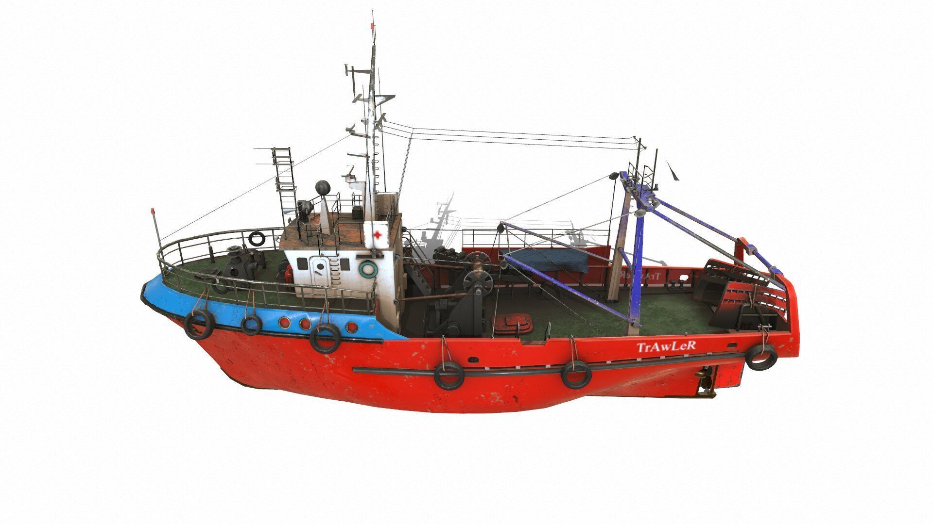 Fishing Trawler Low-poly PBR Low-poly 3D model_2