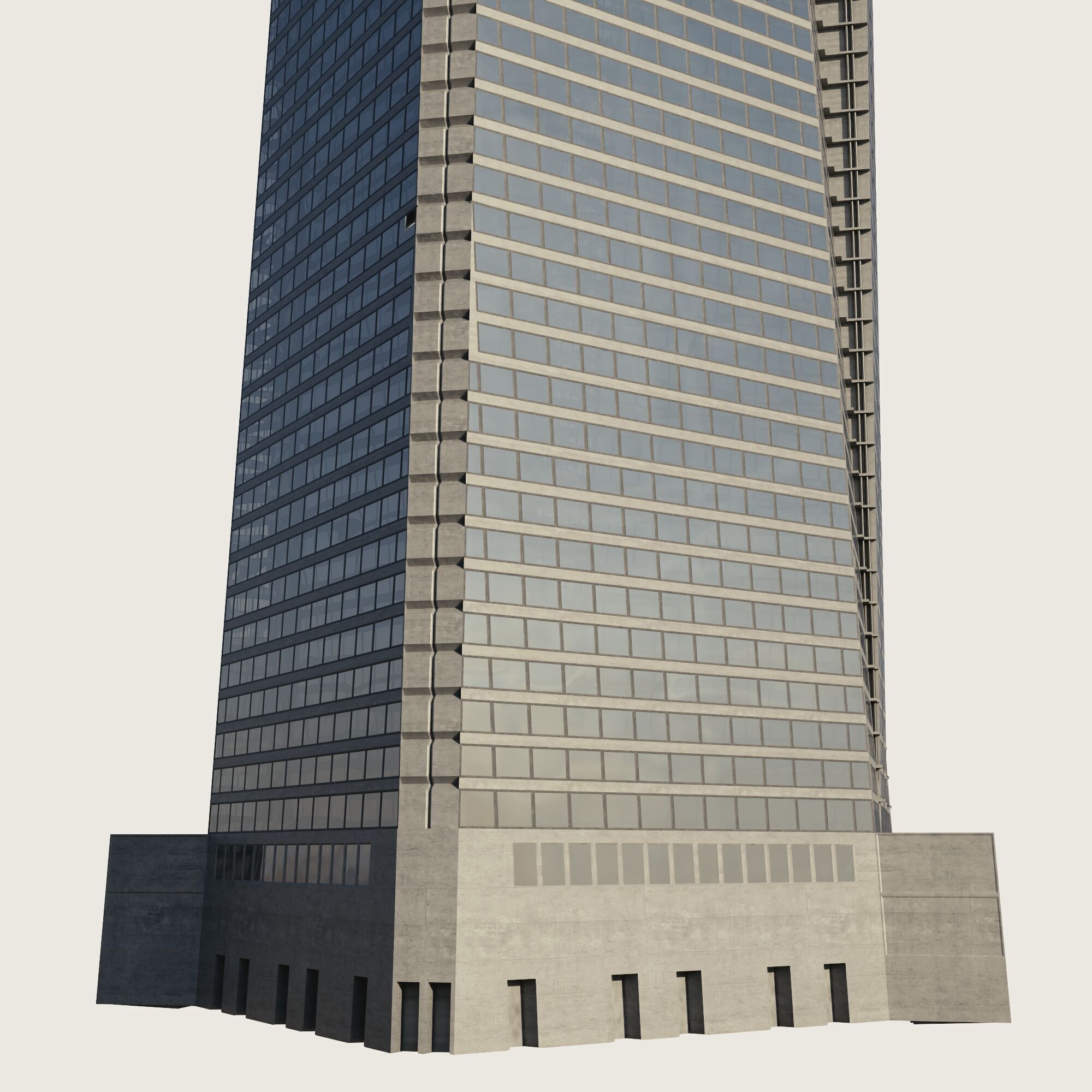 Building Skyscraper City Town Downtown Street Futuristic Utopia Low-poly 3D model_7