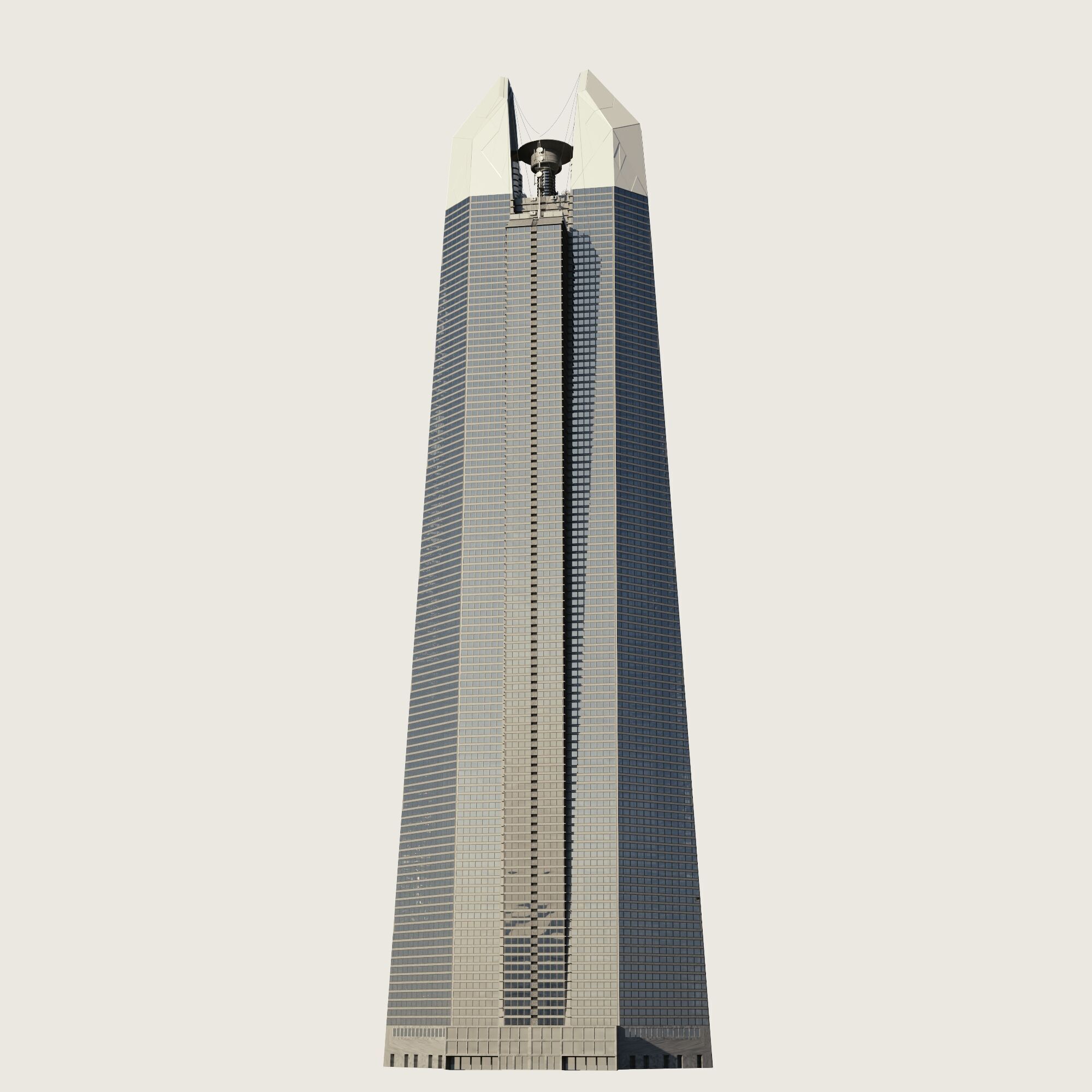 Building Skyscraper City Town Downtown Street Futuristic Utopia Low-poly 3D model_1