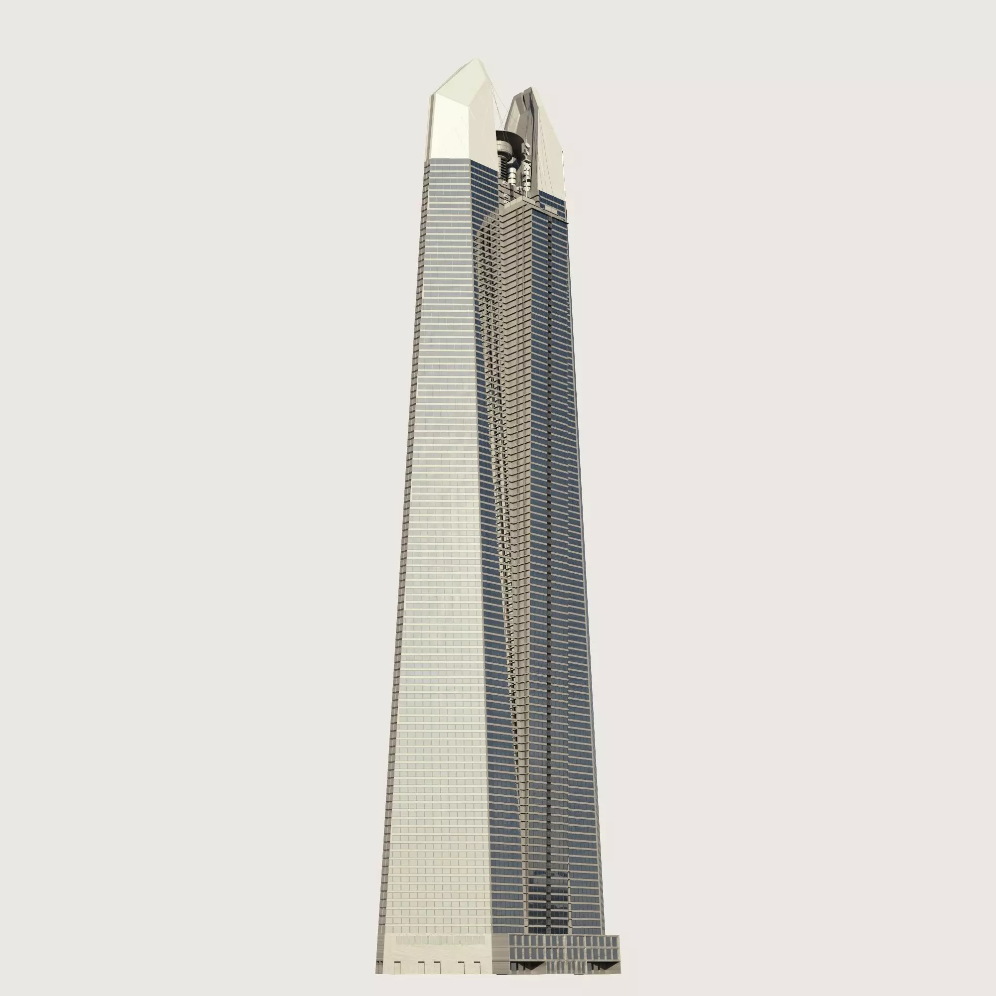 Building Skyscraper City Town Downtown Street Futuristic Utopia Low-poly 3D model_0